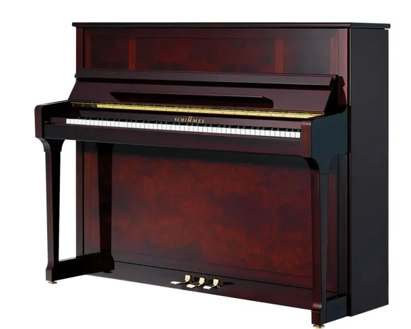Piano droit Schimmel C121 T couleur Acajou poli brillant