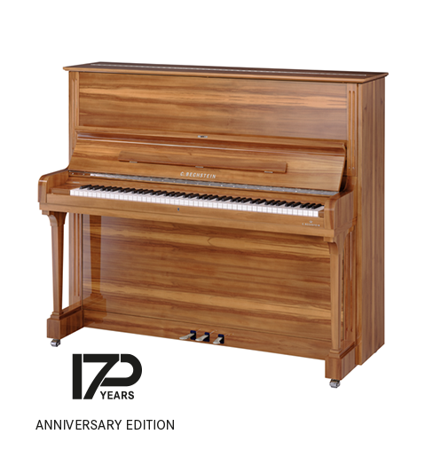 Piano droit C. Bechstein modèle Concert 6 finition bois d'ambre et chrome