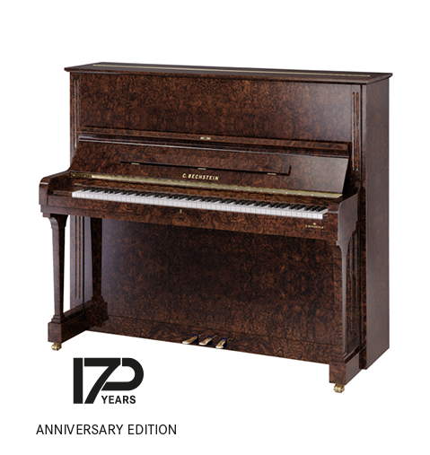 Piano droit C. Bechstein modèle Concert 6 noyer veiné et laiton 