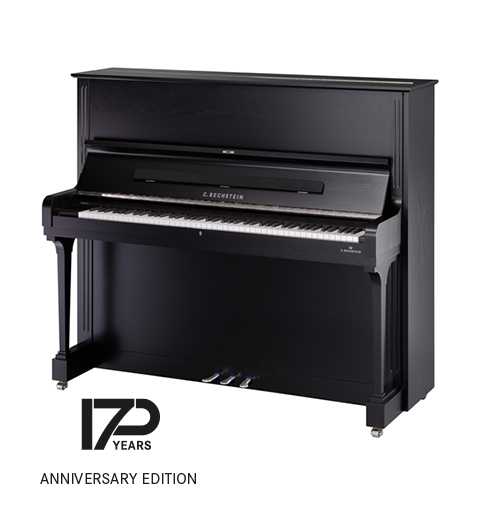 Piano droit C. Bechstein modèle Concert 6 finition noyer noir satiné et lairon