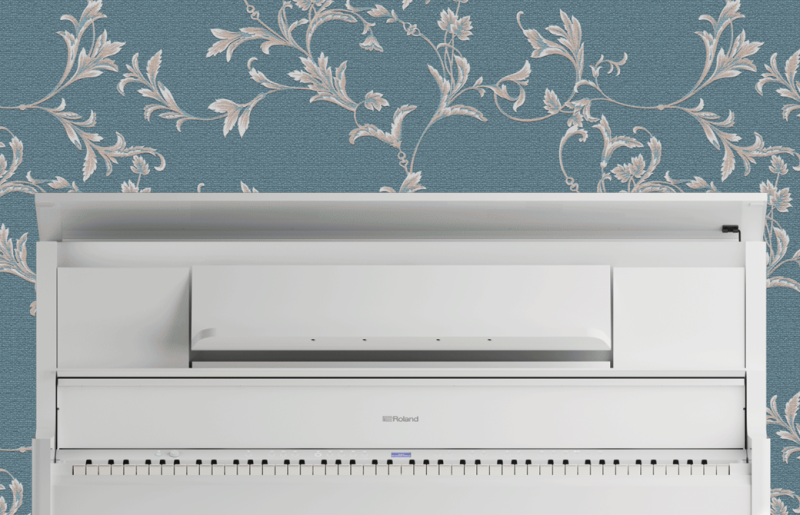 Piano numérique meublé Roland modèle LX-9 en finition blanc mat