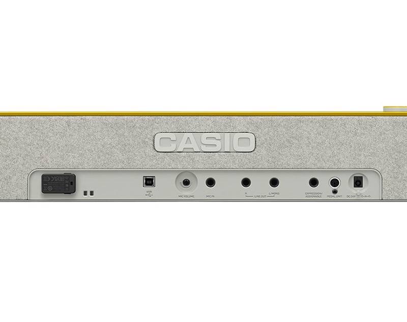 Connectique du piano numérique Casio modèle PX S7000 jaune moutarde
