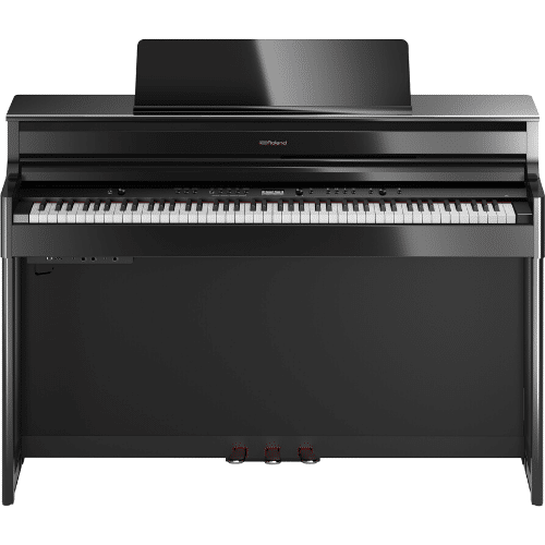 Piano numérique meublé Roland modèle HP704 en finition noir brillant