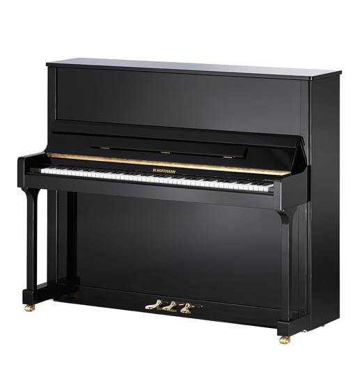 Piano droit W. Hoffmann modèle 128 Tradition en finition noir laqué