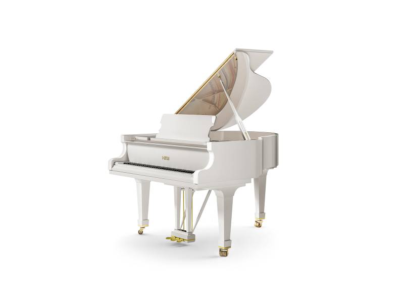 Piano à queue Fazioli modèle F156 finition blanc brillant