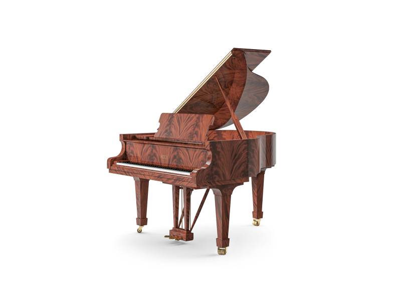 Piano à queue Fazioli modèle F156 finition plume d'acajou