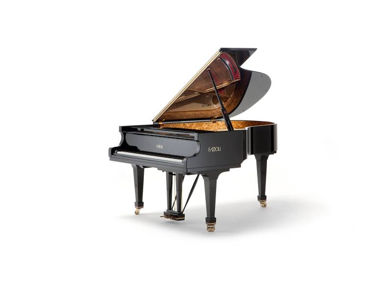 Piano à queue Fazioli modèle F183 finition noir brillant