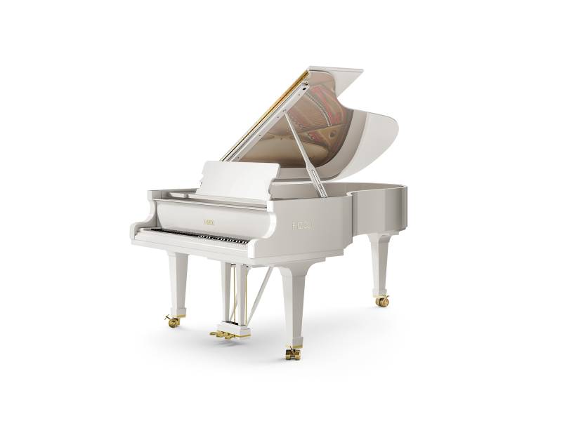 Piano à queue Fazioli modèle F212 finition blanc brillant