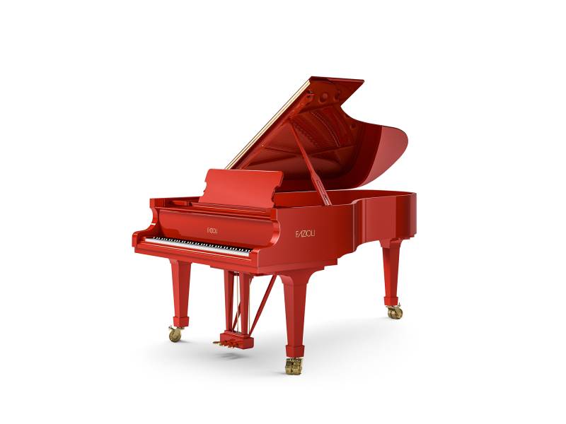 Piano à queue Fazioli modèle F228 neuf finition rouge