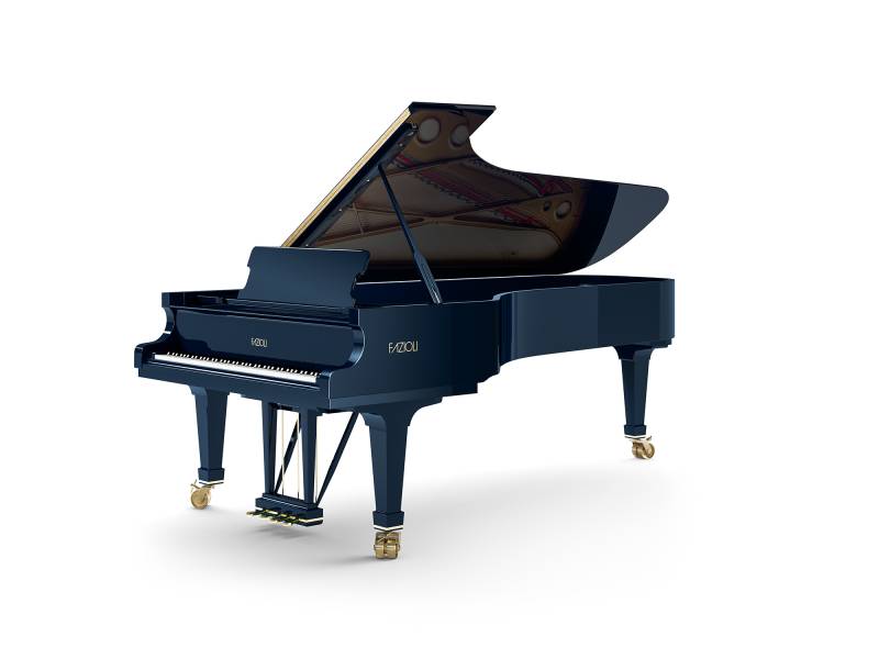 Piano à queue Fazioli modèle F308 finition bleu brillant
