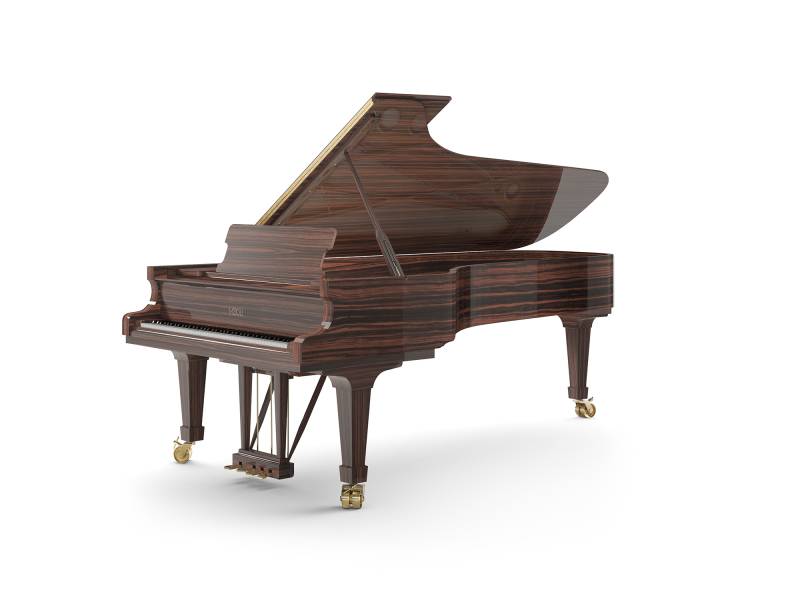 Piano à queue Fazioli modèle F308 finition macassar