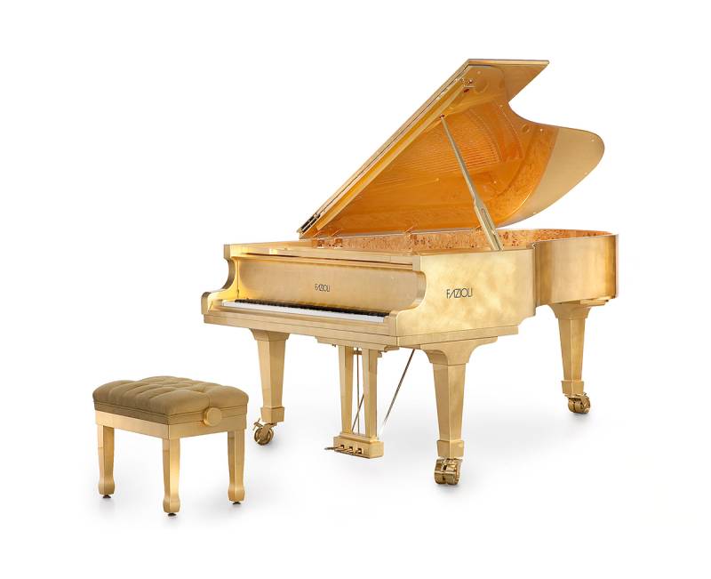 Piano à queue Fazioli modèle Gold Leaf