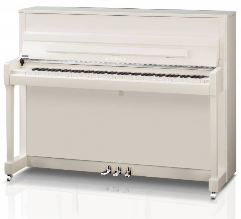 Piano droit Kawai modèle K200 neuf finition blanc brillant chrome