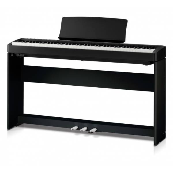 Piano numérique Kawai modèle ES120 équipé de son meuble et de son pédalier