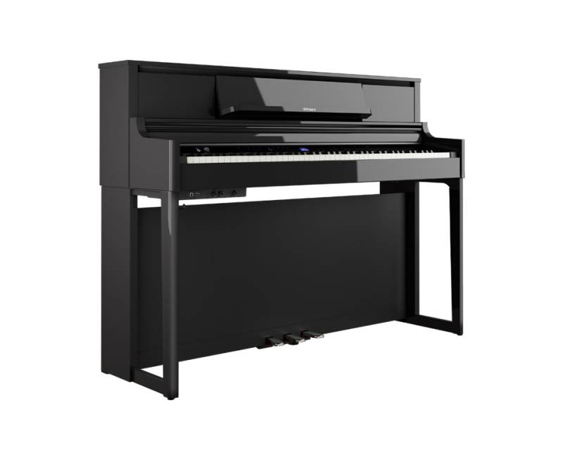 Piano numérique Roland modèle meublé LX-5 en finition noir brillant