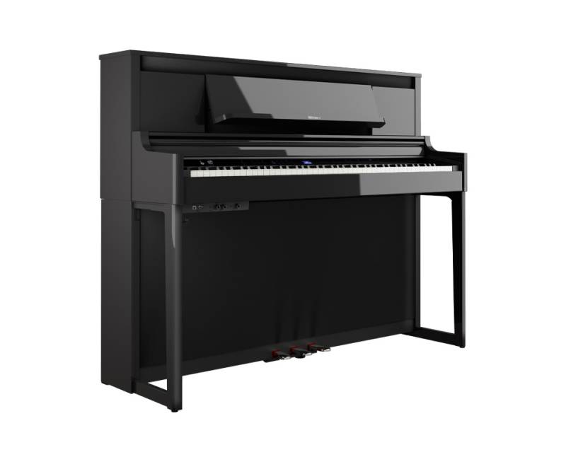 Piano numérique meublé Roland modèle LX-6 en finition noir brillant
