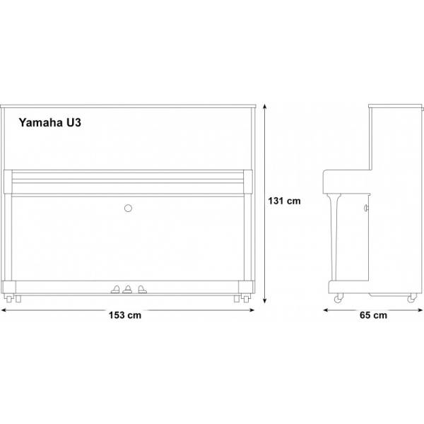 Dimensions du piano droit Yamaha modèle U3